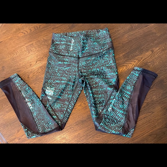 Under Armour Heat Gear Compression Workout leggings Aqua  SM/P/CH. - Picture 2 of 5